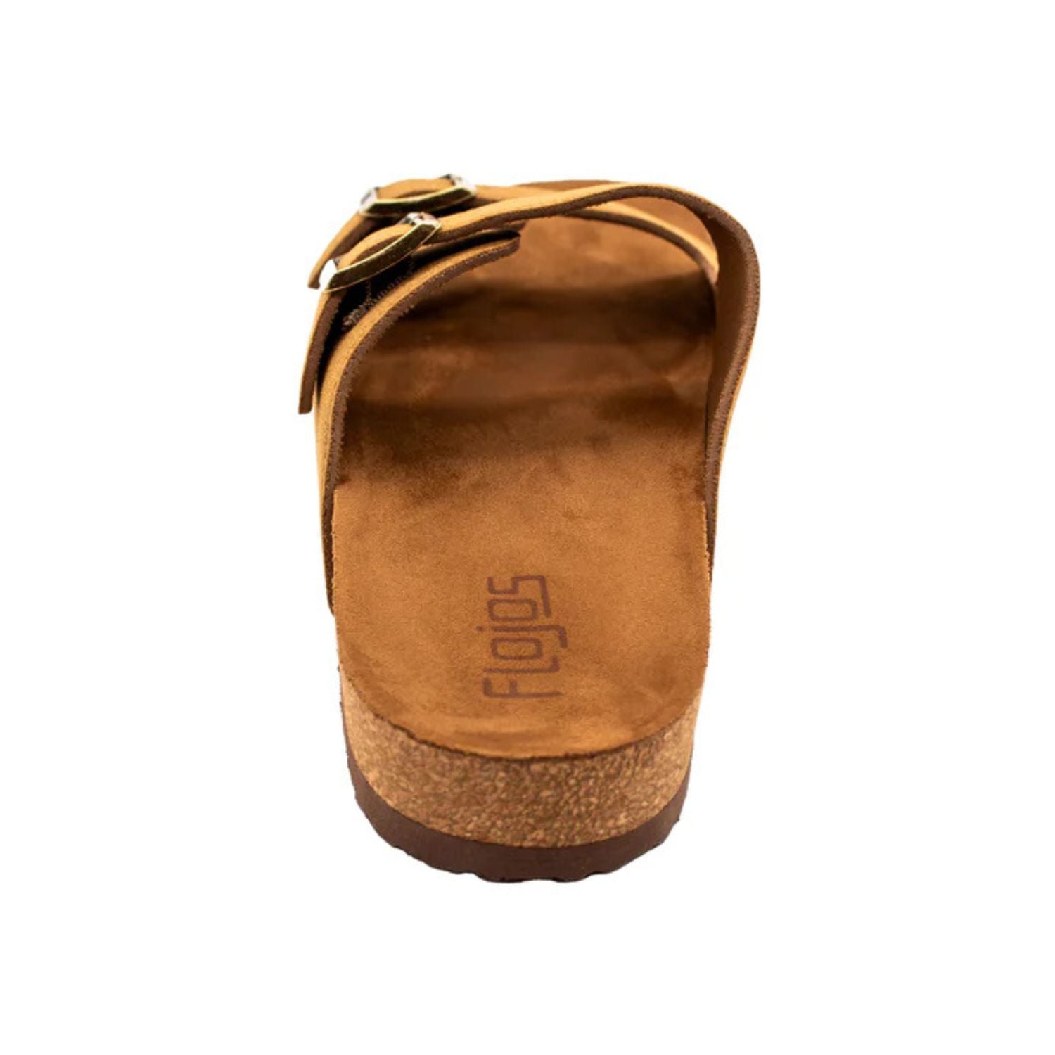 Flojos Mens Kelly Double Buckle Straps Slip On Sandal, Tan