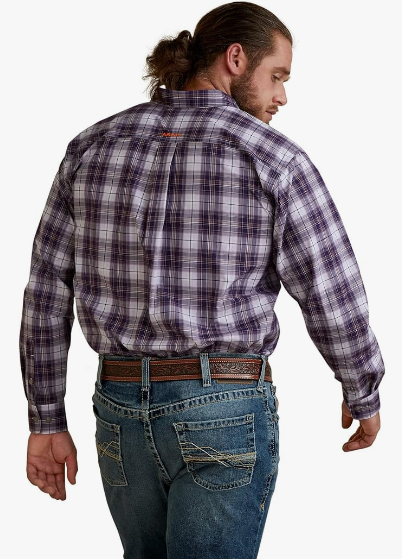 Ariat Men's Pro Series Musa Classic Fit Button Up, Long Sleeve Shirt, Purple