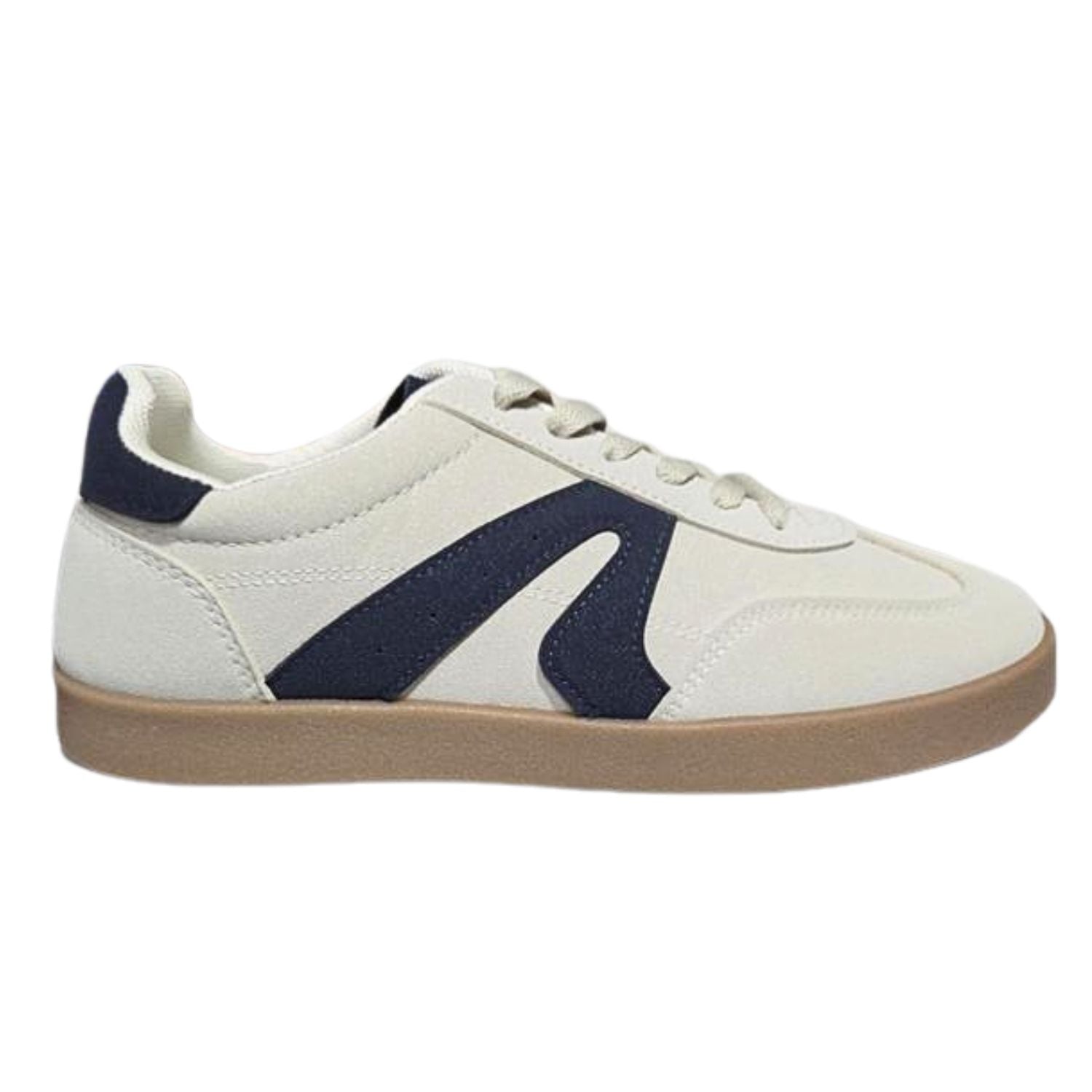 Very G Womens Retro Lace Up Throwback Sneaker, Beige