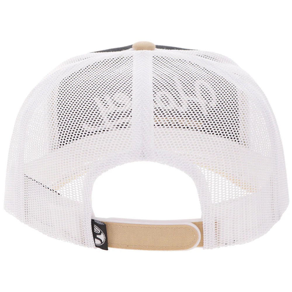 Hooey Mens "OG" Black With White Stitching and Tan Bill Trucker Hat
