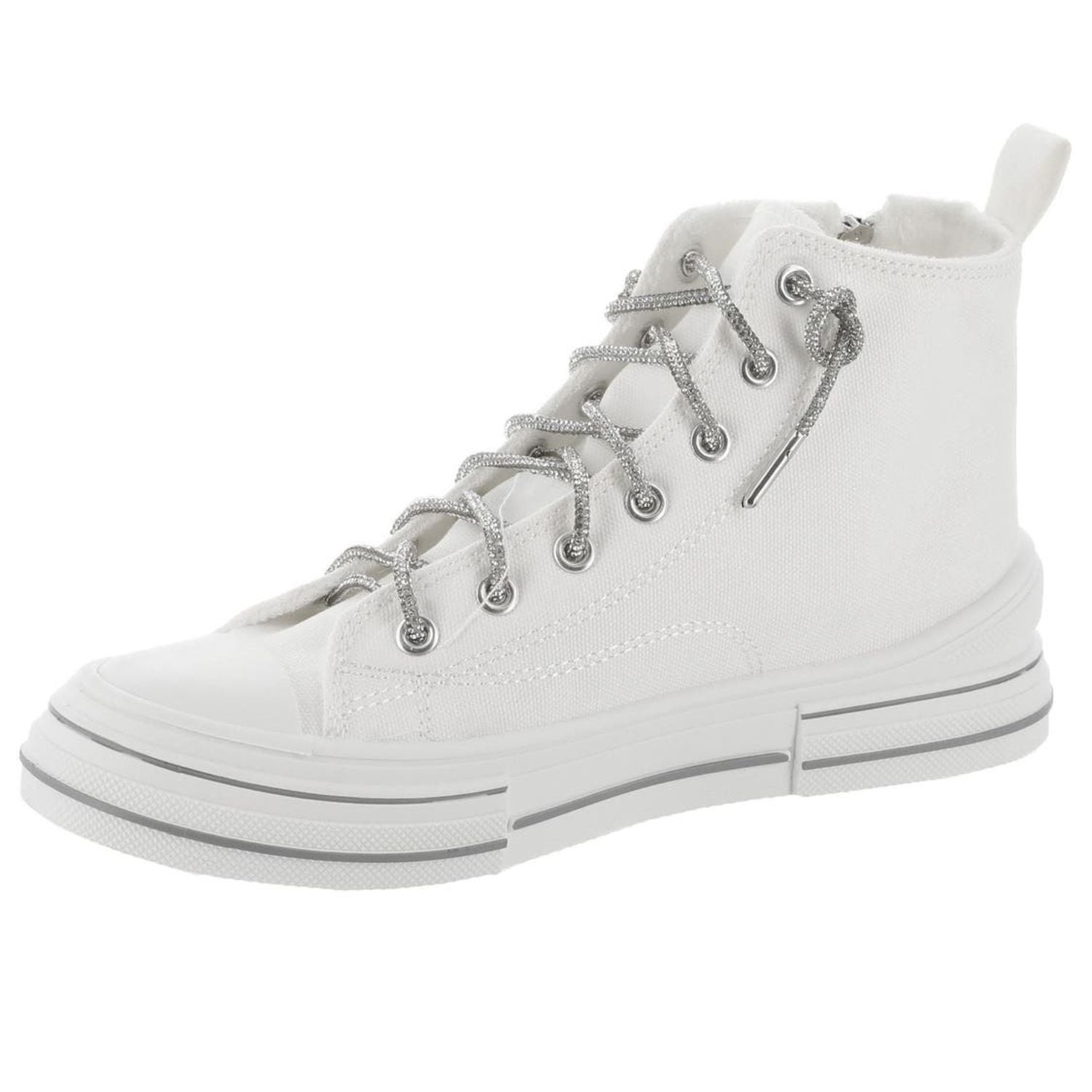 Very G Womens Cora Bling Lace High Top Sneaker, White