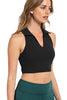 Rae Mode Womens Collared V-Neck Crop Top Tank