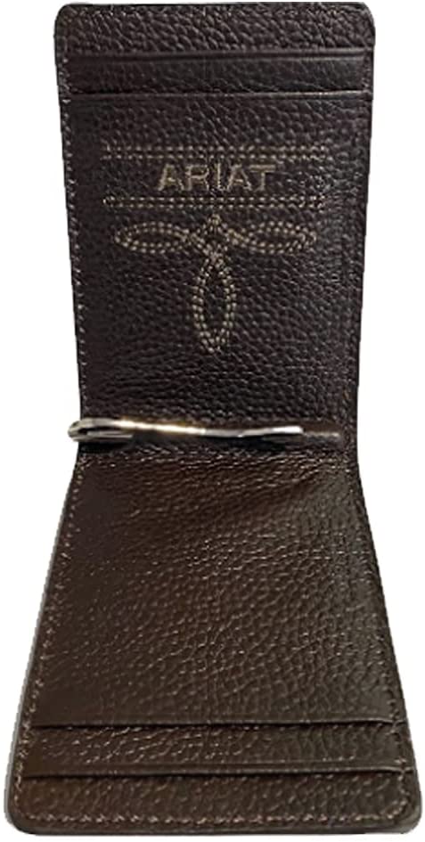 Ariat Mens Bull Hide Leather Money Clip Bifold