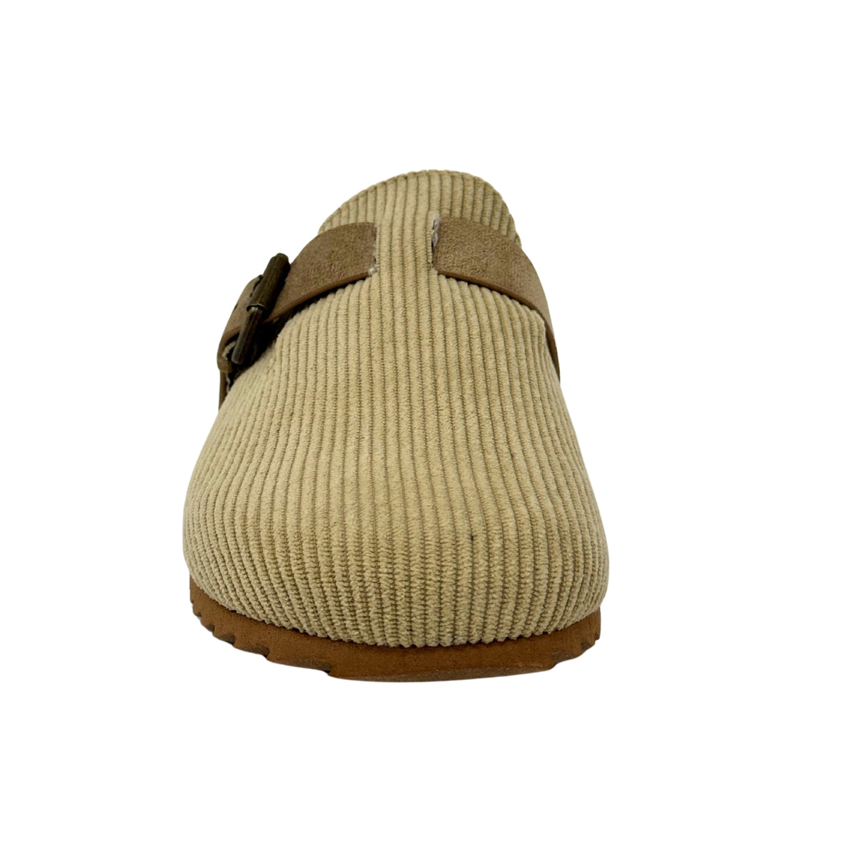 Very G Women's Joanna Corduroy Buckle Detail Slip-On Clogs, Cream