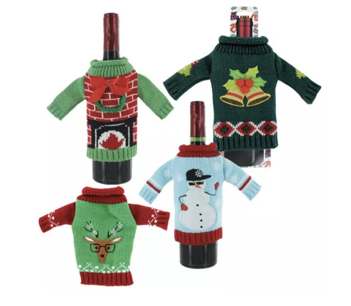 Uncle Bob's Ugly Knitted Wine Bottle Christmas Sweater
