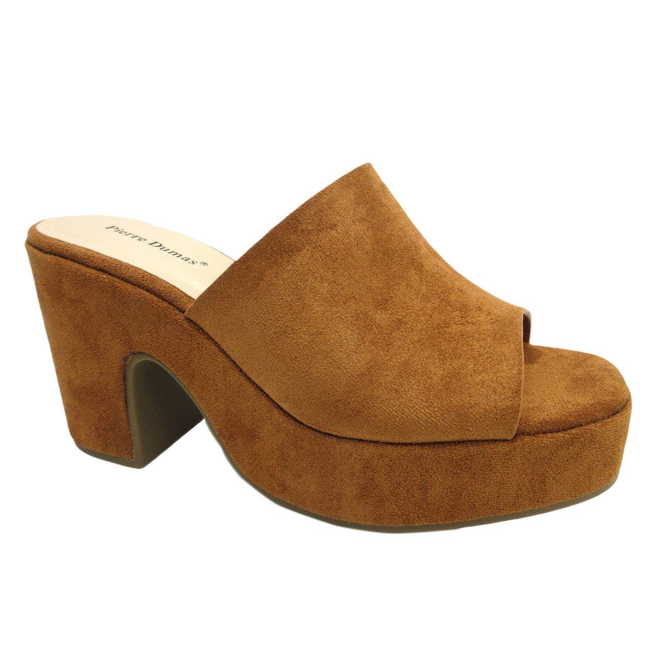 Pierre Dumas Tayla-5 3.5in Chunky Slip On Suede Heel Shoes