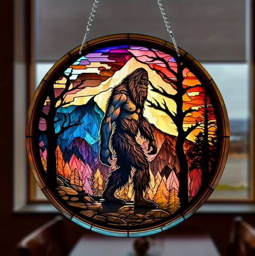 Stained Glass Sasquatch Suncatcher