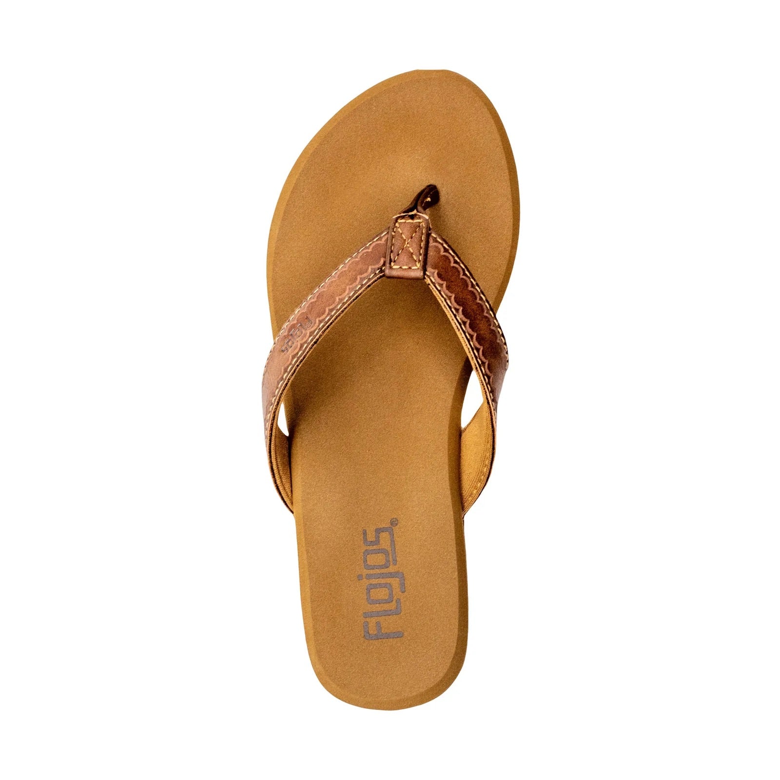Flojos Womens Olivia Vintage Wedge Heel Thong Sandal- Tan