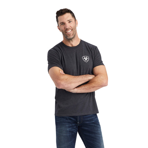 Ariat Mens Woodgrain Shield Graphic Short Sleeve T-Shirt