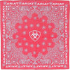Ariat Paisley Pattern Logo Cotton Bandana, Red