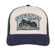 Stetson Mens Motorcycle Embroidered Logo Adjustable Snapback Trucker Cap Hat