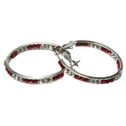 Jacqueline Kent Inside Out Chaparral Crystal Hoop Earrings (Silver/Red, 40MM)