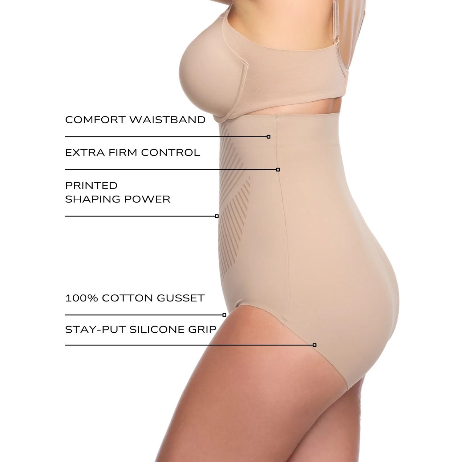 TC Fine Intimates Womens Iconic Core High-Waist Shaping Brief, Black