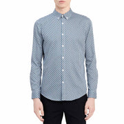 Calvin Klein Mens Step Dobby Slim Fit Dress Shirt (Cadet Navy, Medium)