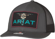 Ariat Mens Richardson 112 Bull Skull Logo Patch Trucker Hat (Charcoal)