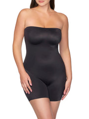 TC Intimates Womens Dress Rehearsal Strapless Mid-Thigh Shaping Bodysuit- Black