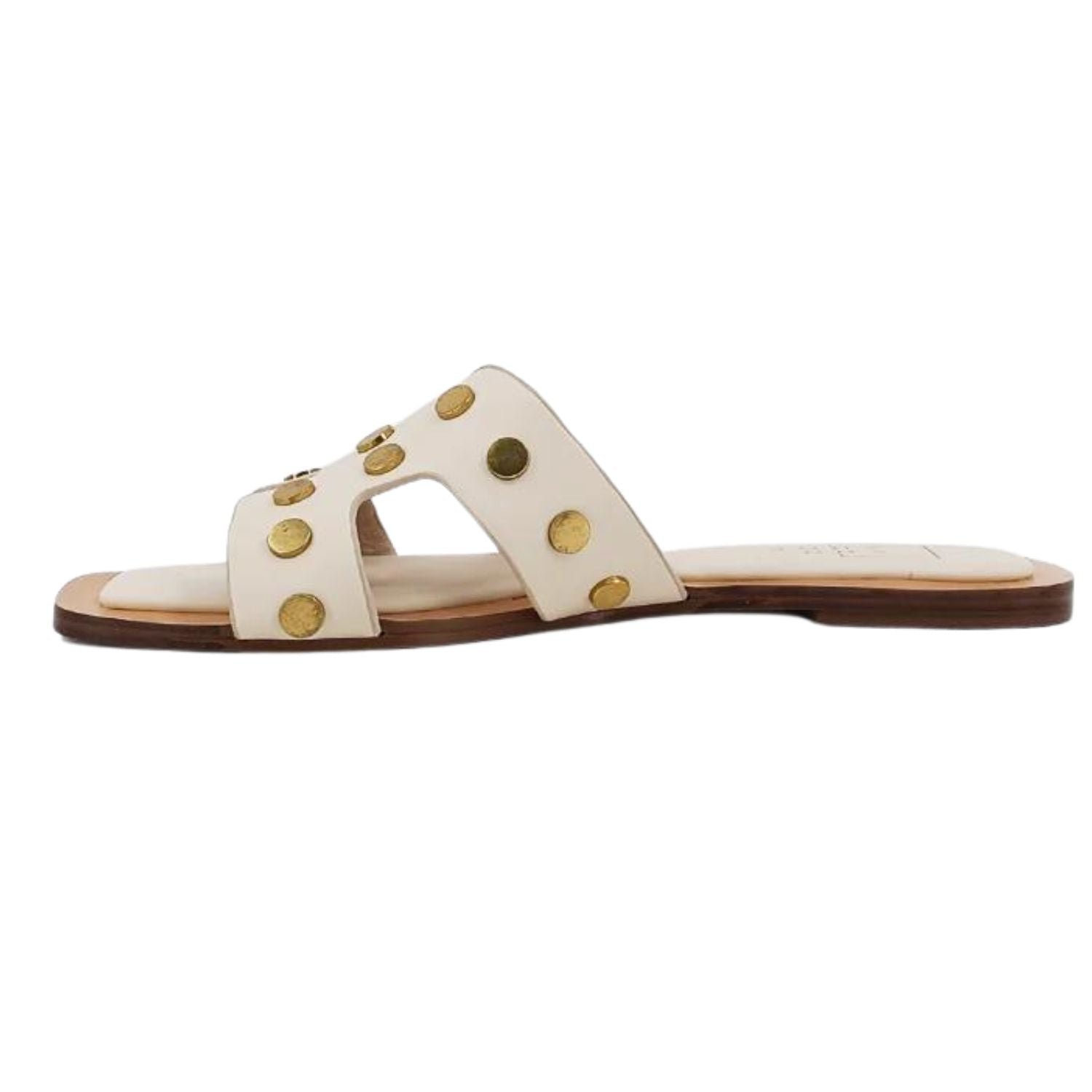 Shu Shop Womens Donatella Studded Slide Sandals, Bone
