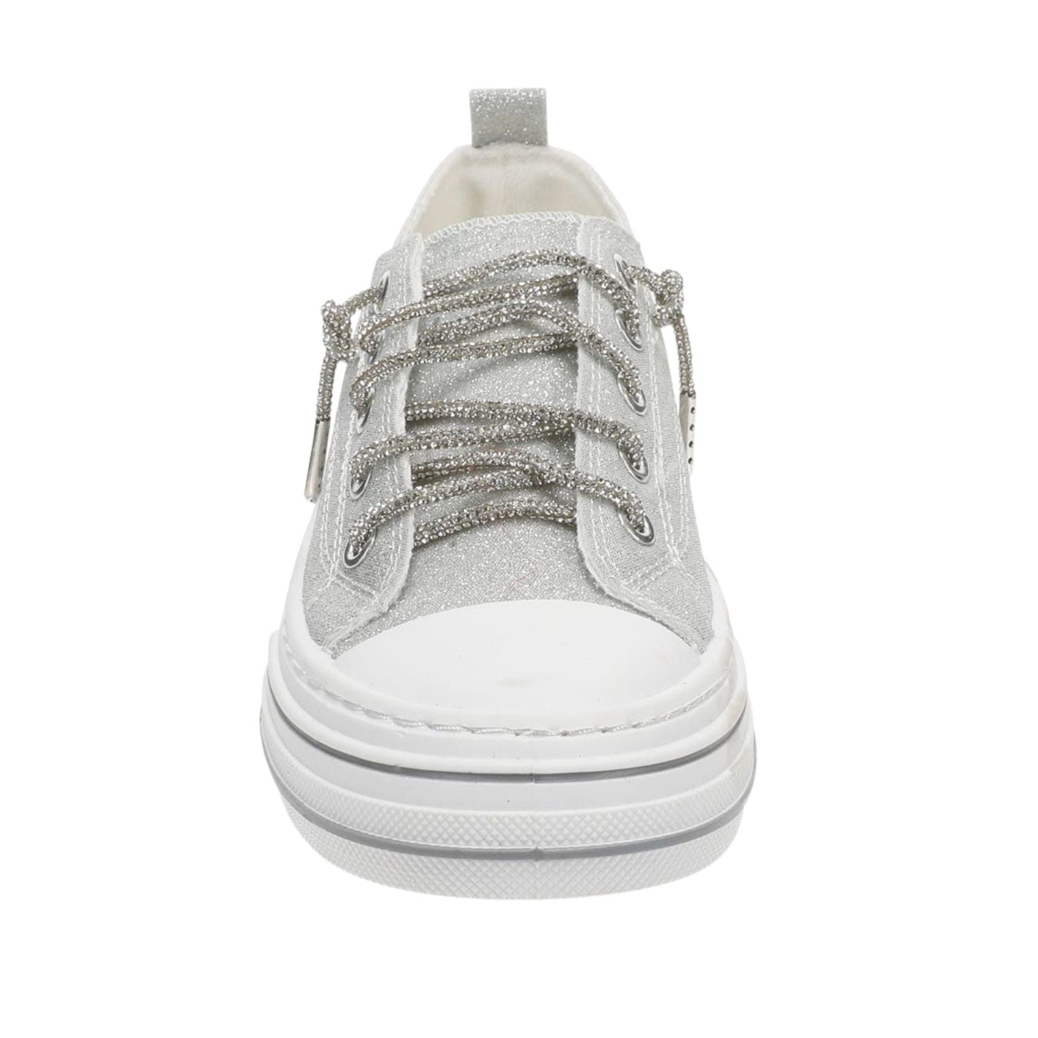 Very G Womens Aman Glitter 2 Lace Up Canvas Sneaker