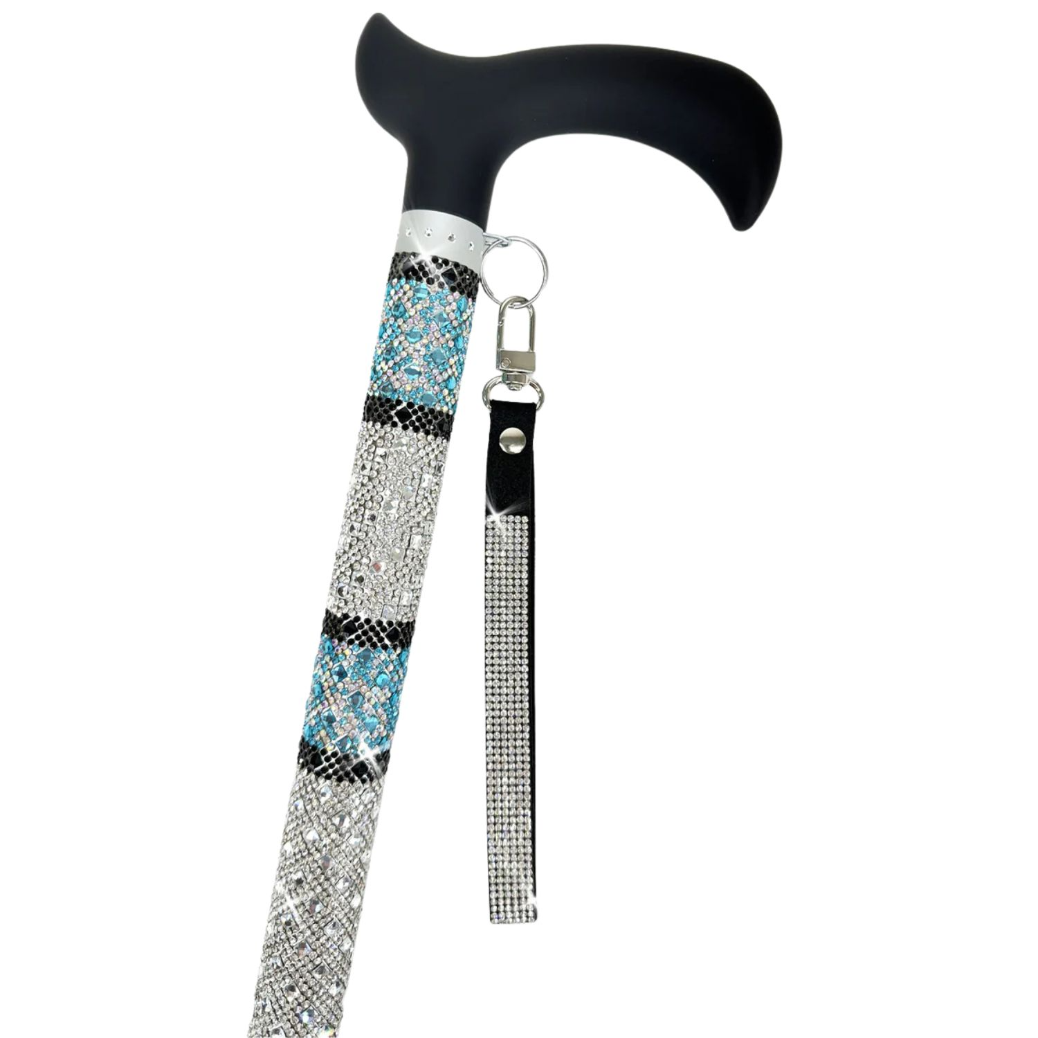 Jacqueline Kent Adjustable Crystal Rhinestone Walking Cane (Turquoise)