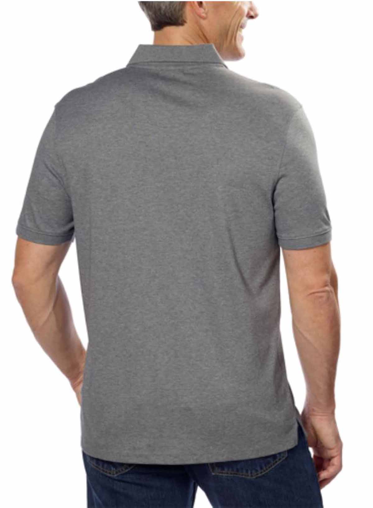 Calvin Klein Lifestyle Mens Lightweight Liquid Cotton Polo Shirt (Medium Grey Heather, XX-Large)