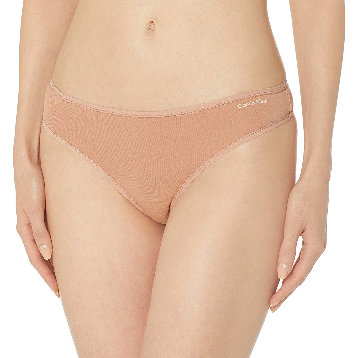 Calvin Klein Womens Cotton Form Thong (X-Large, Warm Camel (277))