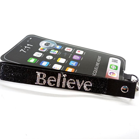 Jacqueline Kent Crystal Believe Phone Wrist Strap