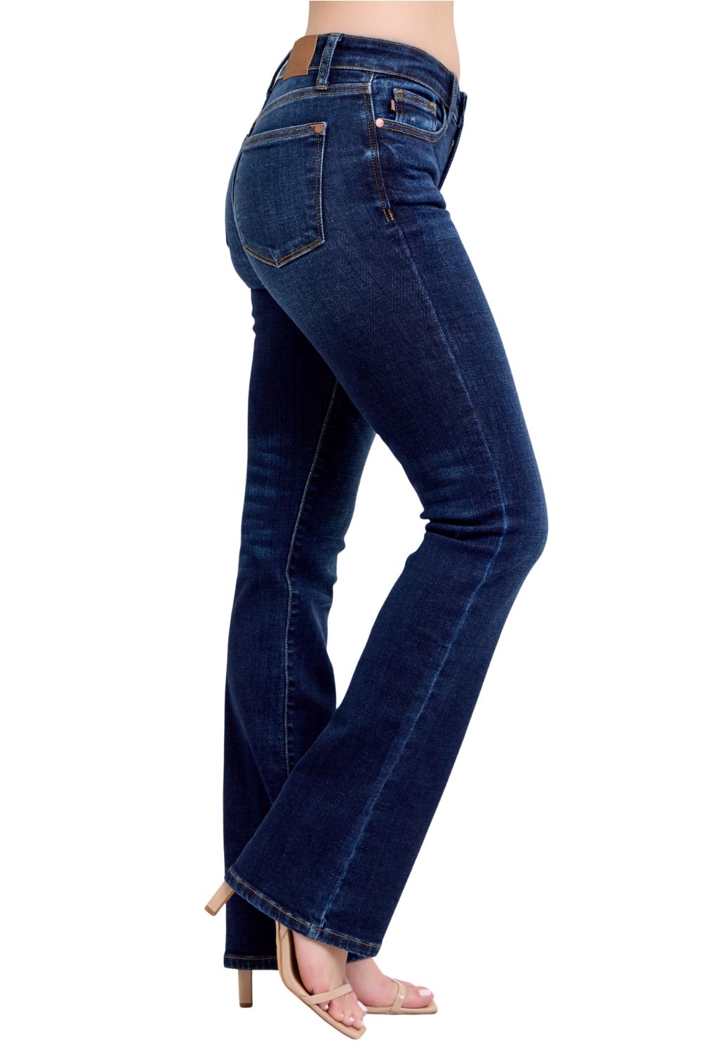 Judy Blue Womens Mid Rise Dark Wash Bootcut Jeans