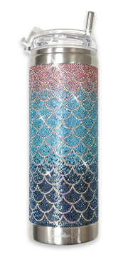 Jacqueline Kent 20oz Mermaid Crystal Tumbler with Lid, Straw, Gift Bag (Monarch)