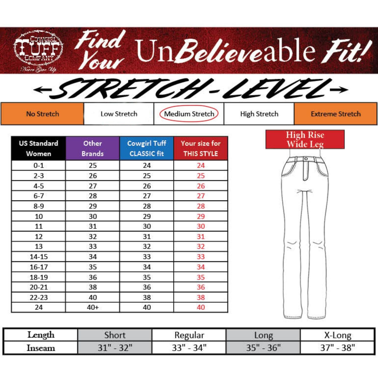 Cowgirl Tuff Womens High Waist Dark Wide Leg Trouser Jeans