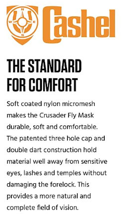 Cashel Crusader Horse Fly Mask with Long Nose, Grey