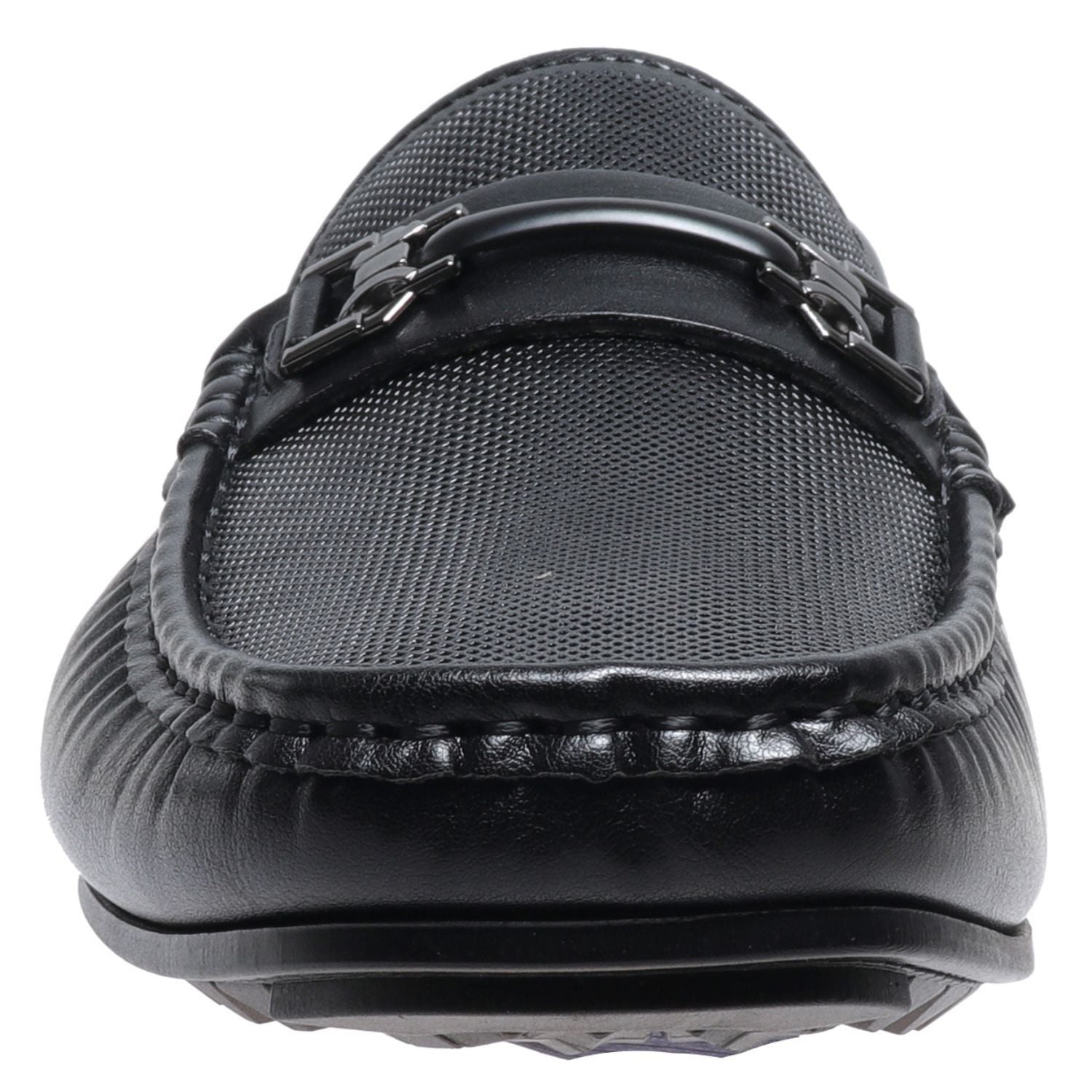 Marco Ferrara Mens Prat-2 PU Leather Business Casual Moccasin- Black