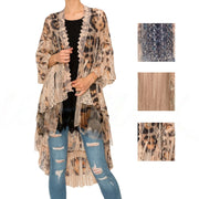 Origami Womens All Lace High Low Duster Cardigan