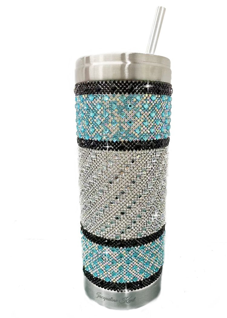 Jacqueline Kent Rhinestone 20oz Bling Tumbler with Clear Lid, Straw and Gift Bag