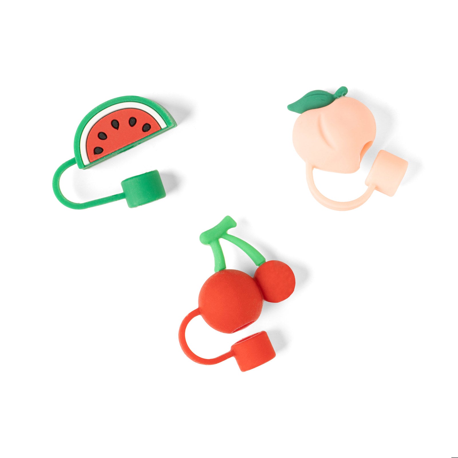 Crush Thirst Trap Cute Silicone Straw Toppers- 3 Pack