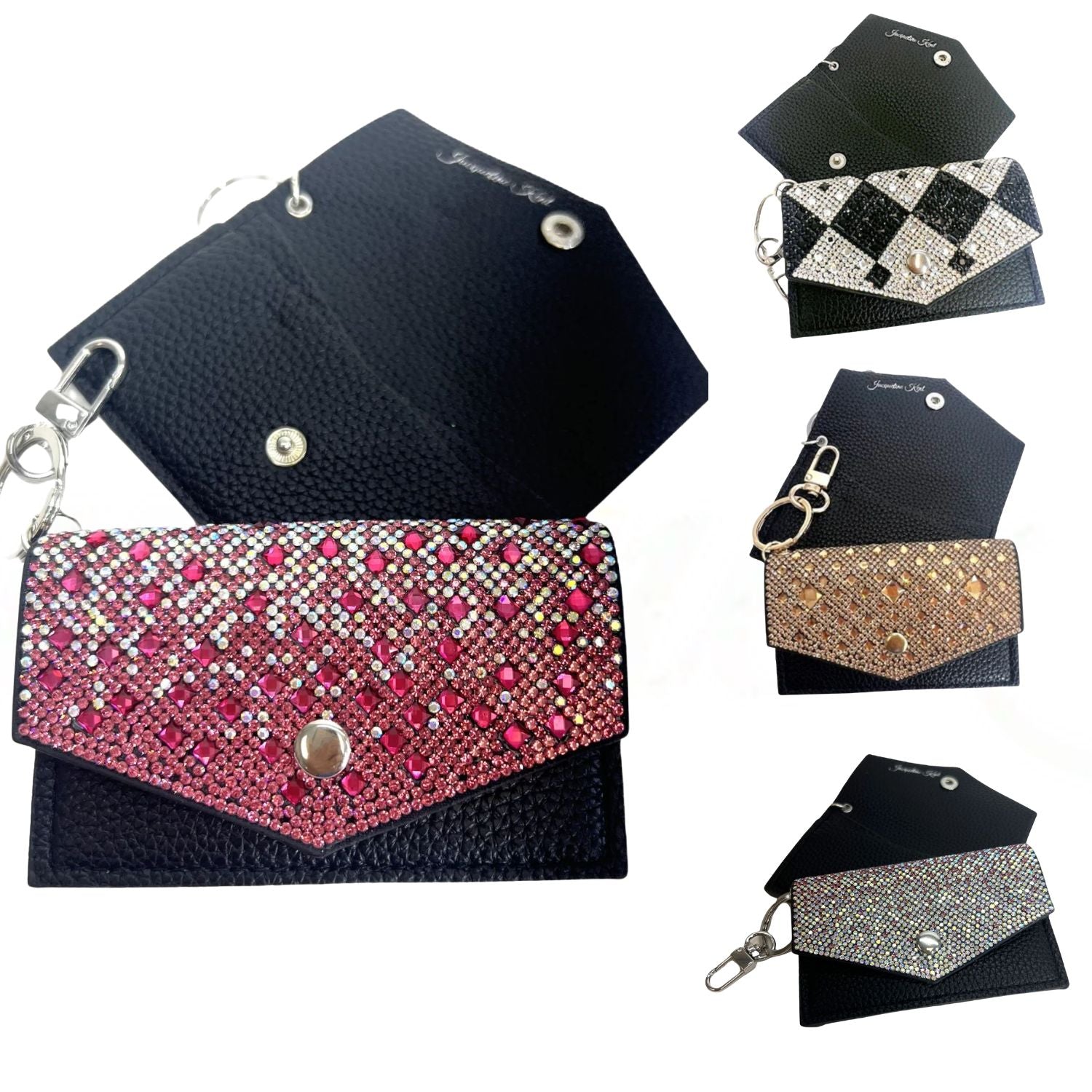 Jacqueline Kent Crystal Embellished Card Purse Wallet