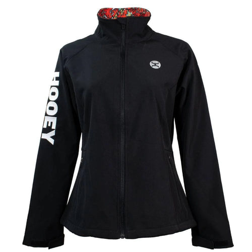 Hooey Ladies Full Zip Red Floral Print Lining Softshell Jacket