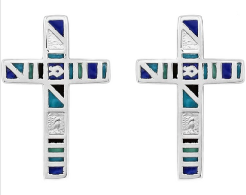 Montana Silversmiths Western Lifestyle Cross Earrings (American Legends Color Cross)