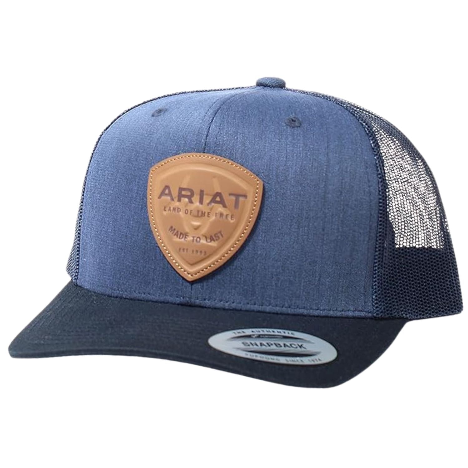 Ariat Mens Land of the Free Shield Logo Patch Adjustable Snapback Cap Hat