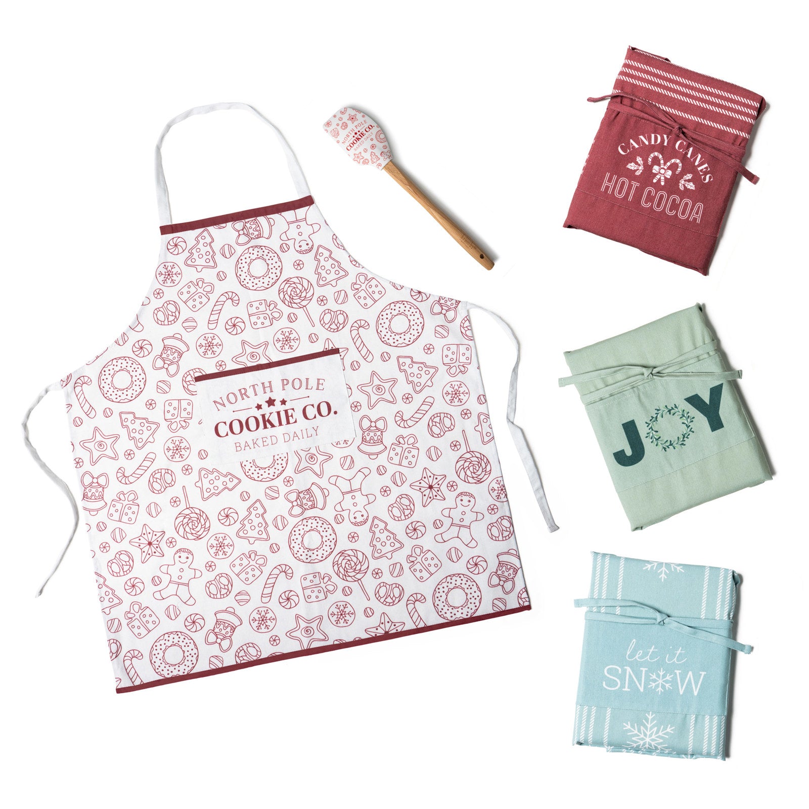 Krumbs Kitchen Home Sweet Holidays Christmas Apron & Spatula Gift Set