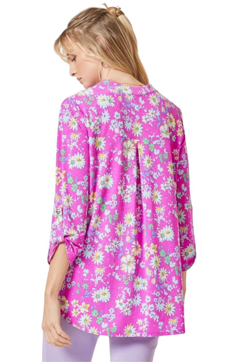 Dear Scarlett Womens Lizzy Relaxed Flowy High Low Blouse