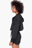 Mono B Active Cropped Jacket with Textured Interior, Black