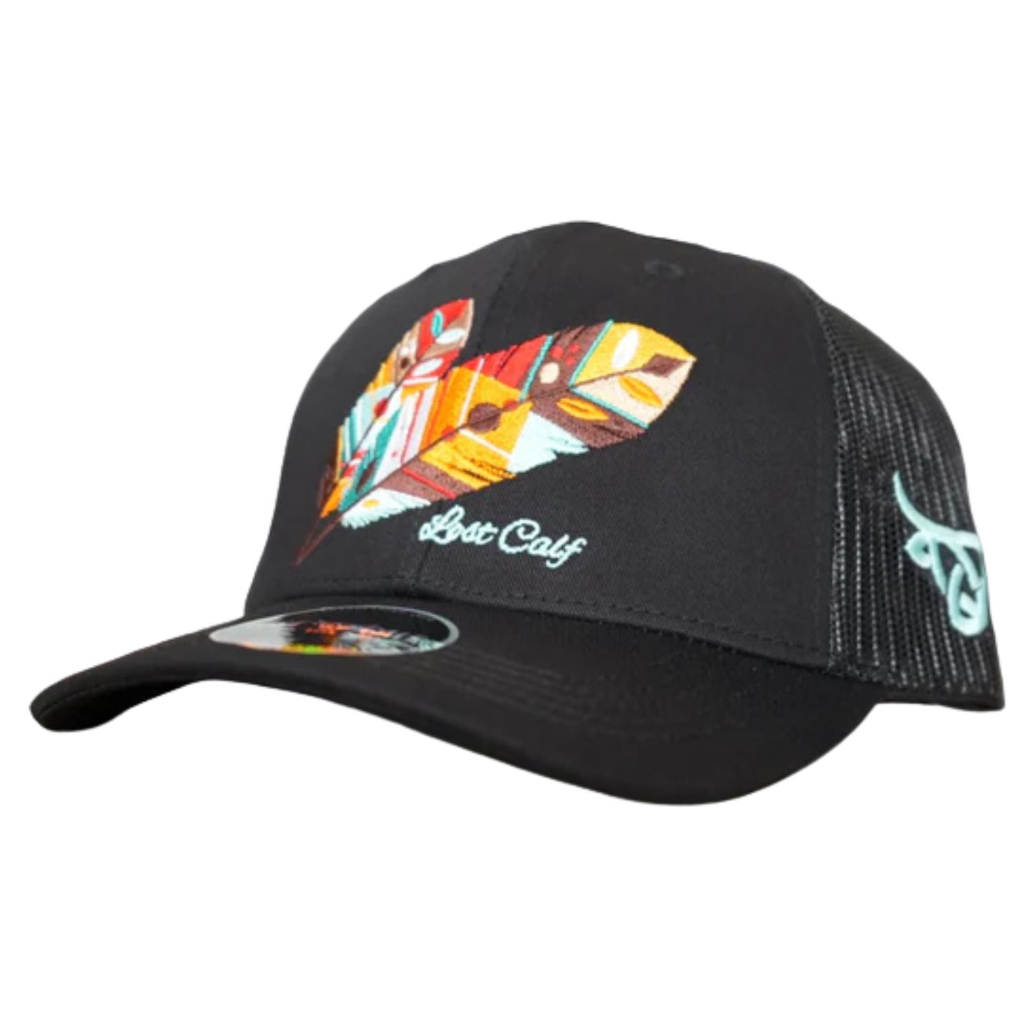 Lost Calf Mens Tribe Curved Bill Adjustable Snapback Cap Hat, Black