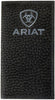 Ariat Mens Embroidered Logo Leather Rodeo Checkbook Wallet