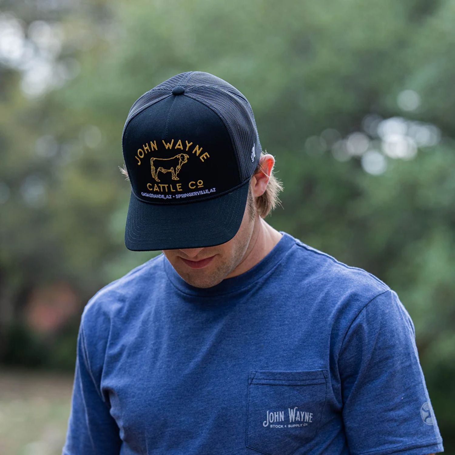 Hooey Mens John Wayne Adjustable Snapback Cap Hat, Black/Gold