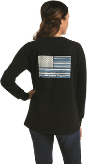 Ariat Womens Rebar Cotton Strong Brand Flag Long Sleeve T-shirt