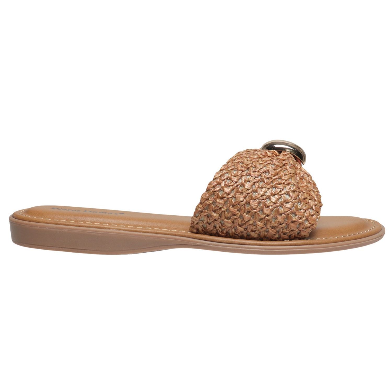 Pierre Dumas Womens PICK-1 Bow Ornament Slide Sandal, New Tan