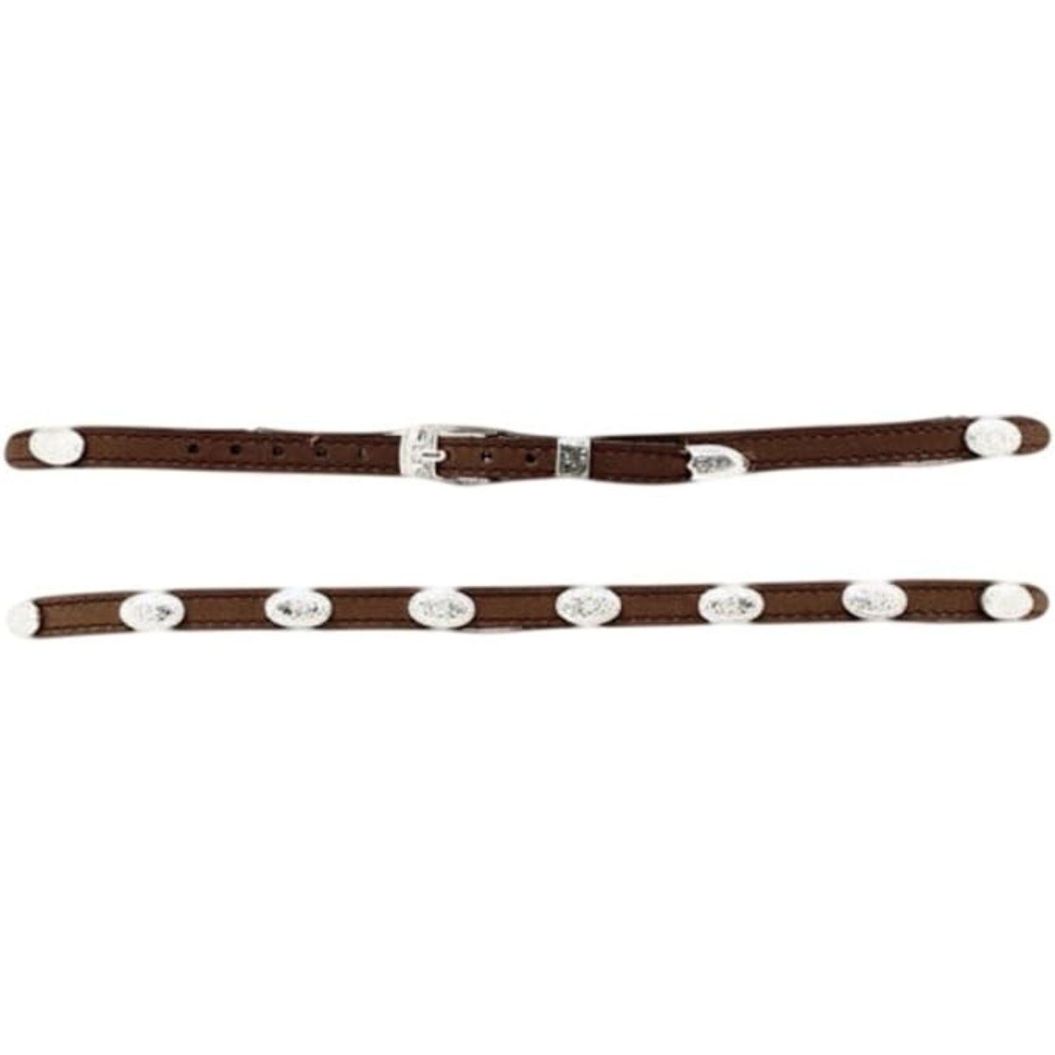 M & F Western Concho Embellished Leather Hat Band