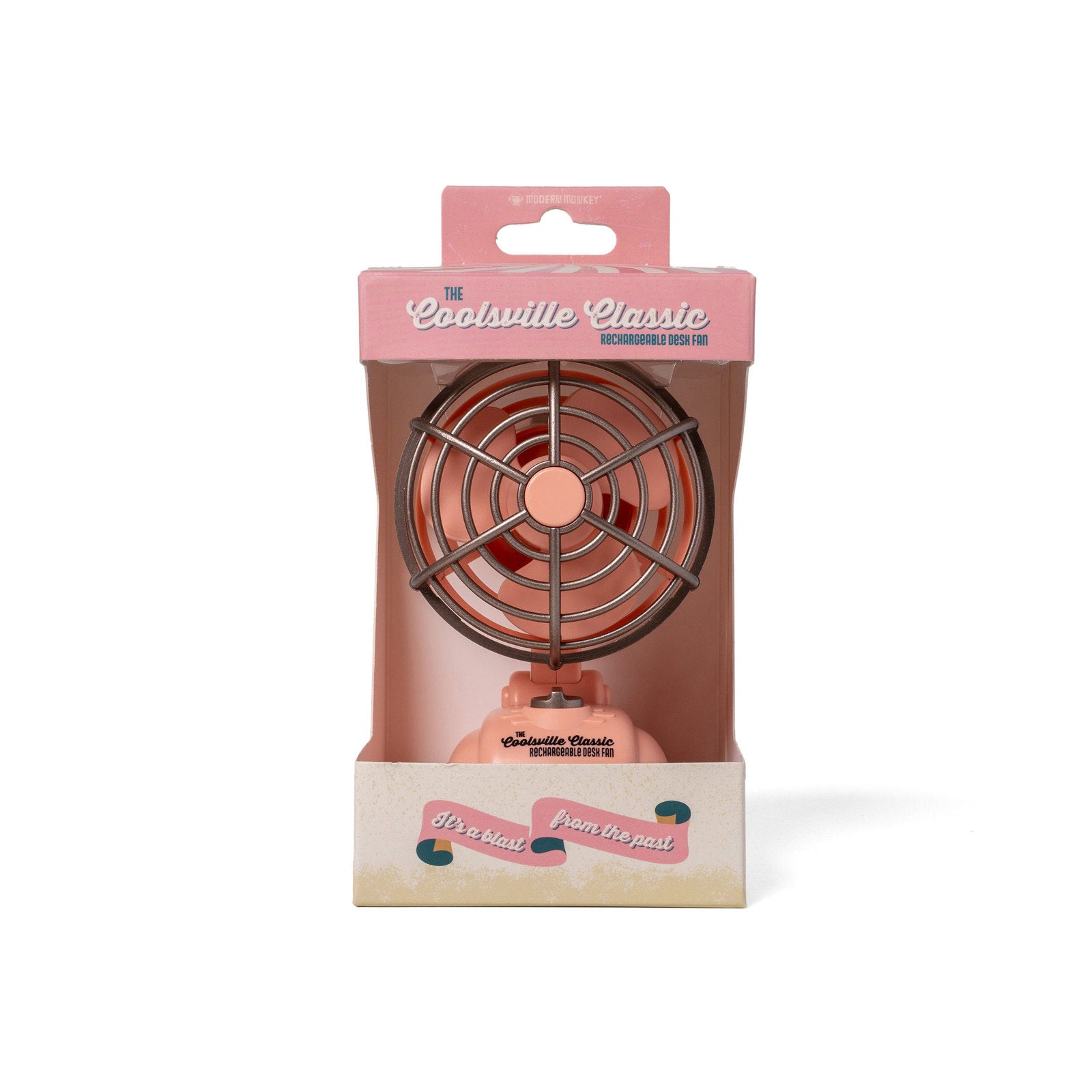 Modern Monkey The Coolsville Rechargeable Mini Tabletop Desk Fan