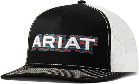 Ariat Womens Aztec Logo Snapback Cap Hat (Grey/Turquoise/Coral)