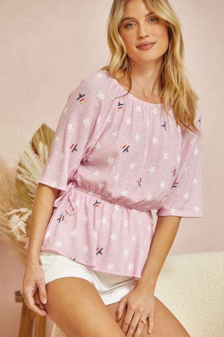 Andree by Unit Women's Americana Knit Top Blouse